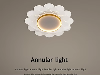 Annular Acrylic LED Ceiling Light Modern Circular Interior Lighting Design 3d model