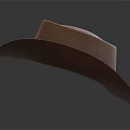 Brown Leather Cowboy Hat With Black Band And Metal Rivets Design