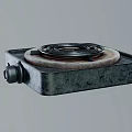Vintage Electric Stove Burner Kitchen Appliance With Coil Heating Element And Metal Base