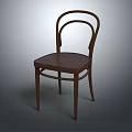 Classic Wooden Armchair With Curved Backrest And Armrests And Sturdy Legs
