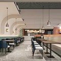 Silk Road Themed Restaurant With Hexagonal Tile Exterior Warm Interior Chandeliers And Dining Space