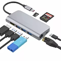 USB C Hub Multi Port Adapter With USB Ports Ethernet And SD Card Reader 3d model
