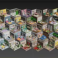 Colorful Miniature Interior Scene Models With Various Room Styles And Detailed Designs