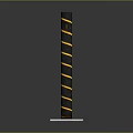 Black Safety Bollard With Yellow Stripes Red Handles And Square Base