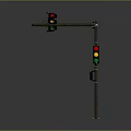 Outdoor Street Traffic Lights Structure With Metal Pole And Dual Signals