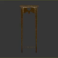 Wooden Side Table with Square Top Lower Shelf and Carved Brown Legs