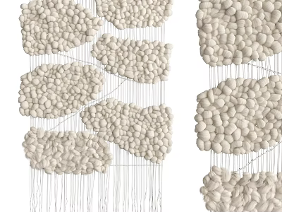 Handmade Macrame Wall Hanging With Textured Design And Natural Fiber Tassels 3d model