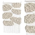 Handmade Macrame Wall Hanging With Textured Design And Natural Fiber Tassels