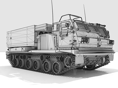 Military Armored Tracked Tank Vehicle With Turret Antennas And Heavy Duty Design 3d model