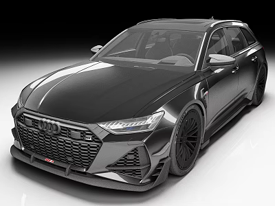 Black Audi Wagon Featuring Sporty Design Aggressive Grille And Performance Wheels 3d model