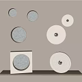 Modern Wall Lamps With Gold Frame And Circular Wavy Design In Neutral Tones