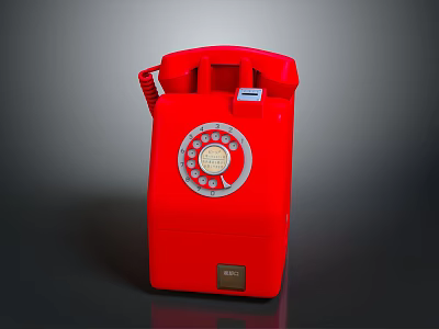 Vintage Red Computer With Classic Design And Retro Style Elements 3d model