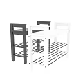 White and Black Modern Dressers With Multiple Storage Shelves for Home Use