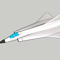 White Fighter Jet Soaring Through Clear Blue Sky With Aerodynamic Design 3d model