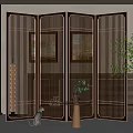 New Chinese Style Screen Partition 3d model