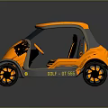 Orange Open Top Sporty Car With Unique Modern Design And Sleek Styling