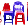 Plastic Leisure Chairs In Vibrant Blue Red Purple With Simple Design For Outdoor Casual Use