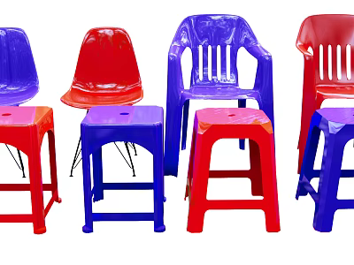 Modern Leisure Chair Plastic Stool Plastic Chair Stool 3d model