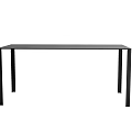 Modern Black Dining Table with Sleek Rectangular Top and Four Straight Legs Minimalist Design 3d model