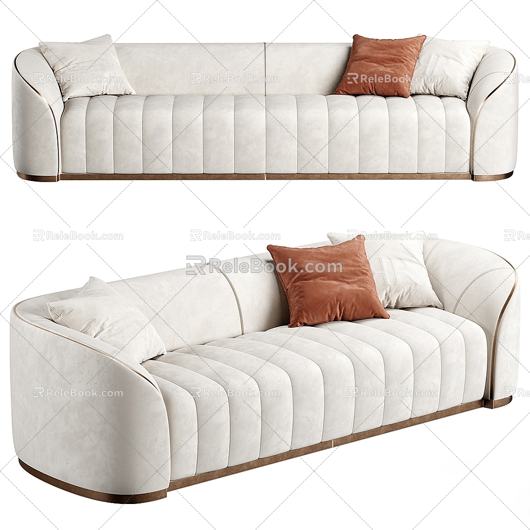 Casual Sofa Casual Sofa Living Room Sofa Multi-Person Sofa Pillow Pillow Home Furniture Simple 3d model