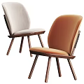 Modern Dining Chairs With Light Gray Upholstery Black Backrest And Wooden Three Legs
