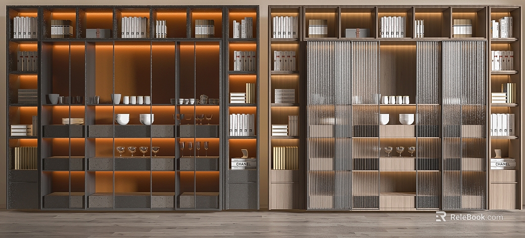 Bookcase combination bookcase decoration texture