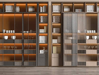 Bookcase combination bookcase decoration 3d model