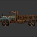 Vintage Rusty Blue Truck With Open Bed And Weathered Exterior Design