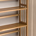 Wooden Open Shelf Bookcase With Books Decorative Items And Potted Plant In Modern Living Room