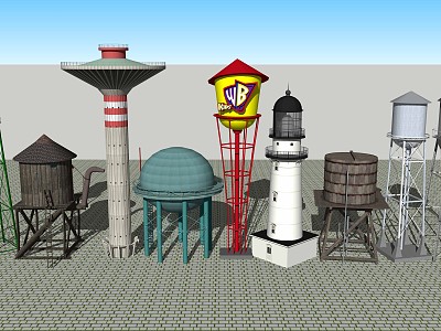 Industrial LOFT water tower water tower water cabinet water tank high tower model