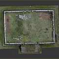 Ancient Ruin Historical Site Featuring Stone Walls Green Grassland Steps And Foundations