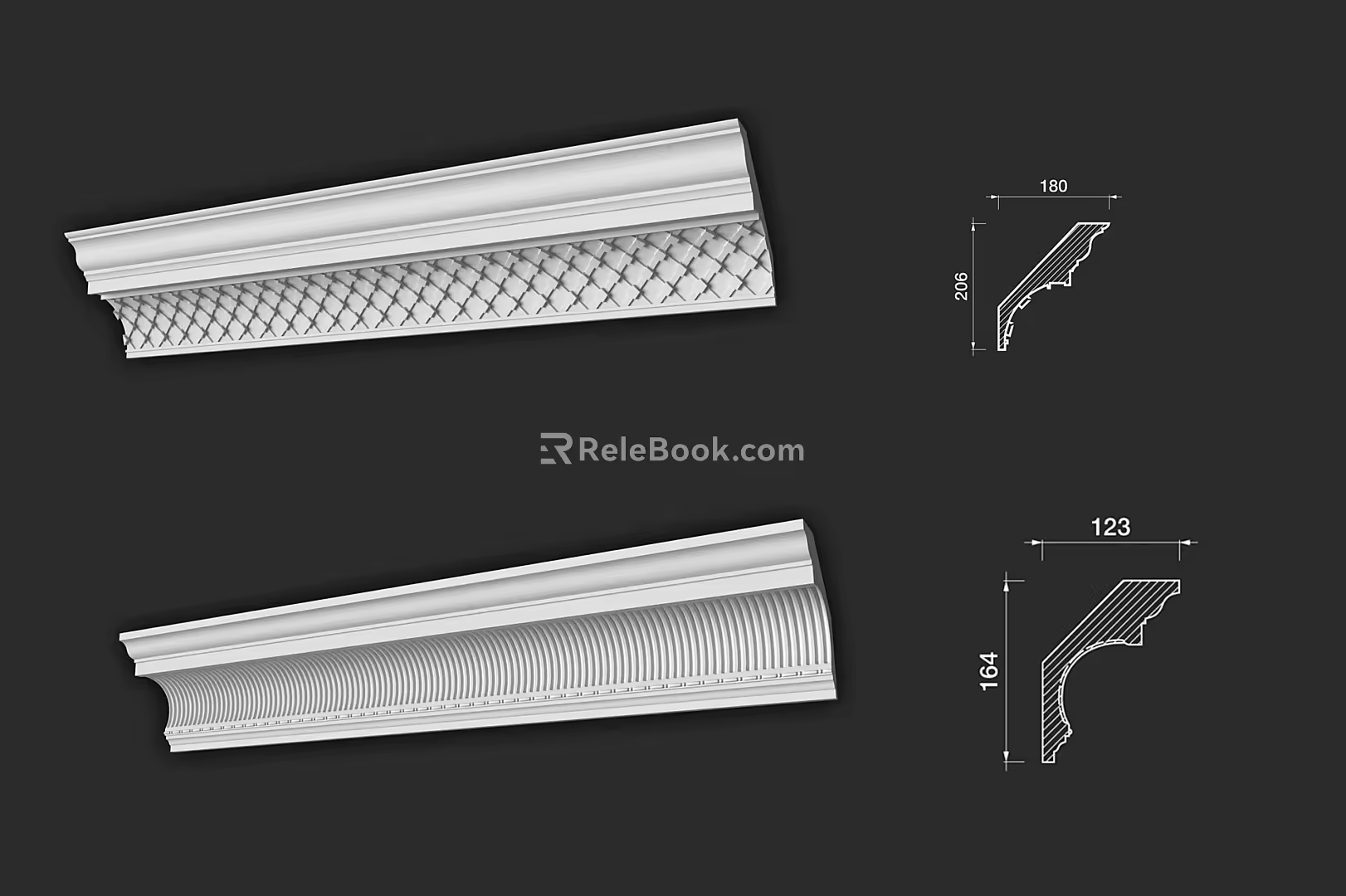 Simple European Gypsum Line Simple Gypsum Line 3d model