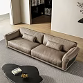 Quiet Cream Wind Petal Sofa Three-person Sofa Multi-person Sofa 3d model