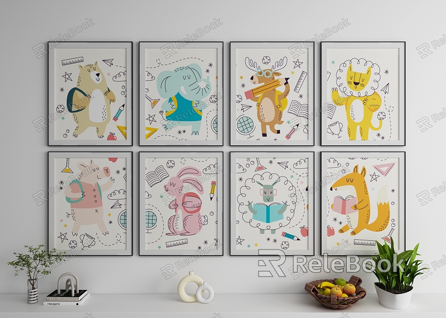 Modern Animal Painting Animal Frame model