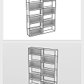 Modern Open Shelf Bookcase With Metal Frame And Multi Layer Storage Design