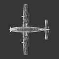 Small White And Dark Blue Passenger Plane Flying With Propeller And Landing Gear