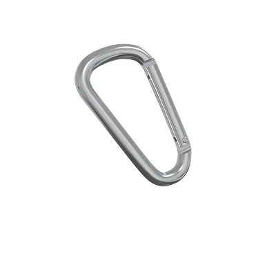 Durable Silver Metal Carabiner With Spring Loaded Gate For Outdoor Use 3d model
