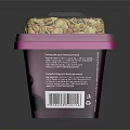Acai Granola Cereal in Pink Container with Transparent Lid and Nutty Mixture