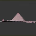 Pink Pyramid Artistic Model With Blue River Canals And Platform Base