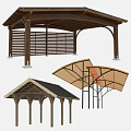 Wooden And Metal Outdoor Pergola Designs With Slatted Roof And Canopy Frame Structures