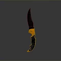 Tactical Weapon Knife With Black Blade And Orange Black Handle Design