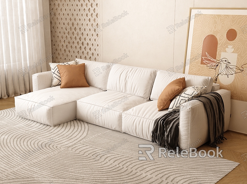 Modern corner sofa multiplayer sofa double sofa model