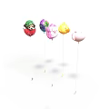 Various Colorful Cartoon Character Balloons With Strings For Party Decoration
