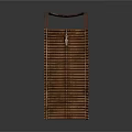 Traditional Handwoven Bamboo Basket With Brown Handle And Woven Strip Pattern