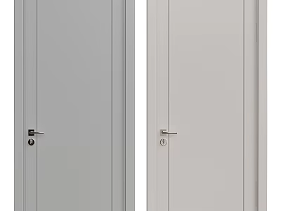 Modern Simple Style White Hinged Door Design For Home Interior Living Space Decor 3d model