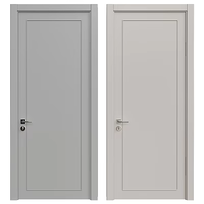 Modern Simple Style White Hinged Door Design For Home Interior Living Space Decor 3d model