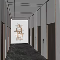 modern elevator hall 3d model