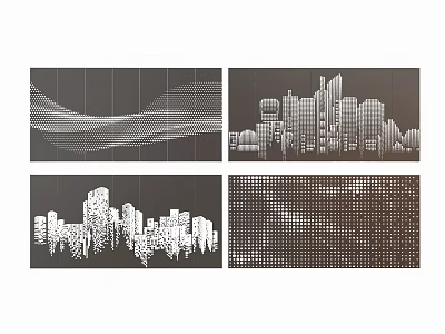 Perforated plate background wall aluminum plate metal plate 3d model
