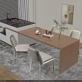 Log Wind Rock Board Island Table Simple Island Table Cream Wind Rock Board Island Table Household Table 3d model
