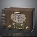 Vintage Wooden Radio Classic Design With Golden Dial Knobs And Decorative Elements